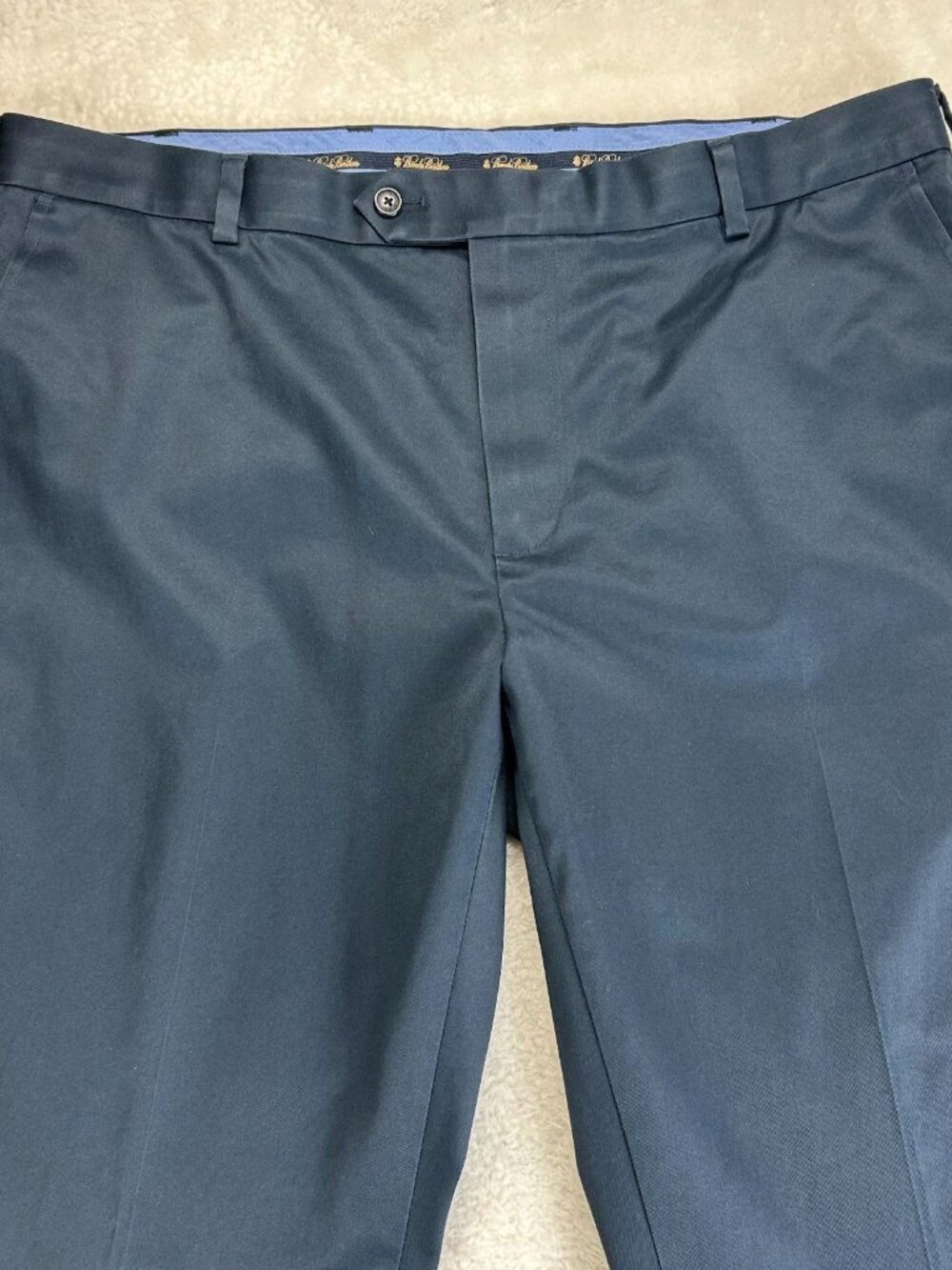 Brooks‎ Brothers Advantage Chino Milano Pants Mens 40x30 Blue Mid Rise Formal - Picture 3 of 16